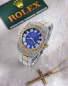 ساعت مچی مردانه رولکس ROLEX فول نگین طرح دیت جاست مدل 1260