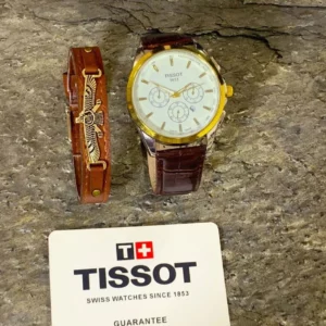 ⌚️‏‌‎ساعت مچی مردانه Tissot  و دستبند چرمی فروهر