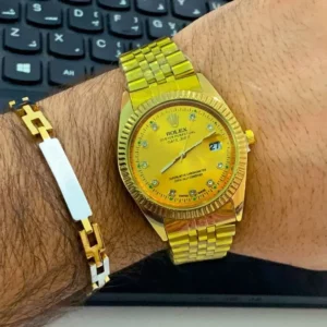 ساعت مچي ROLEX طلایی مردانه مدل 203