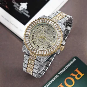 ساعت مچی مردانه رولکس ROLEX فول نگین طرح دیت جاست مدل 1263