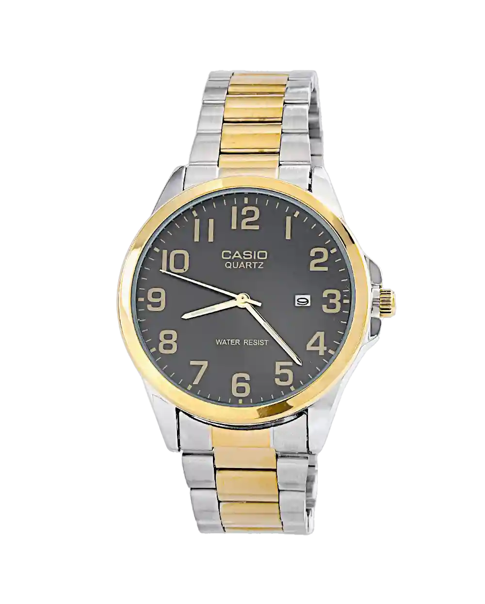 قیمت و خرید ساعت مچی مردانه کاسیو CASIO مدل 1556 رنگ نقره ای طلایی همراه با جعبه ی کادویی و ارسال رایگان | ساعت کاسیو اصلی | ساعت مچی مردانه شیک و اصلی کاسیو
