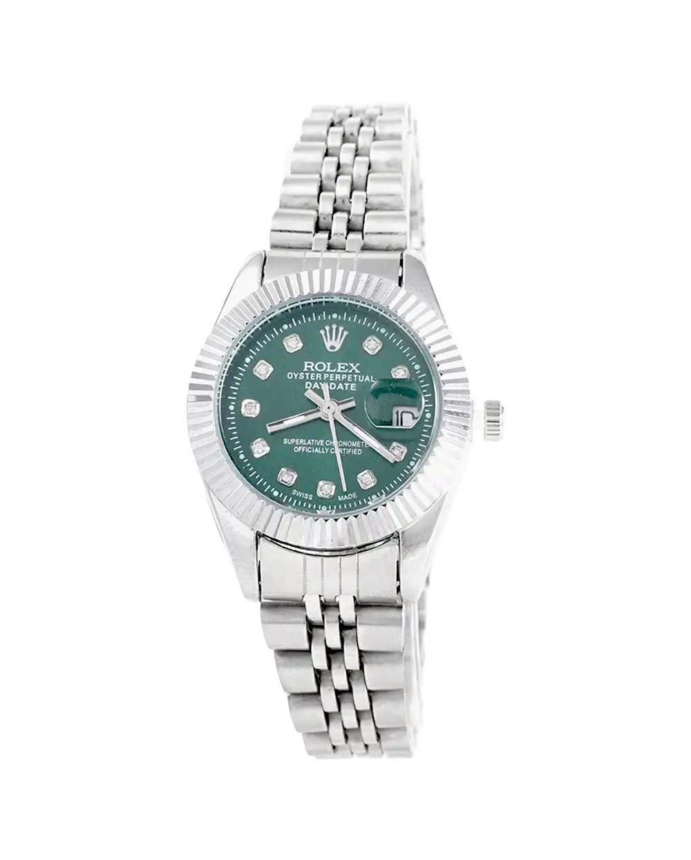 خرید ساعت مچی زنانه رولکس ROLEX طرح دیت جاست مدل 1656 صفحه سبز با بهترین قیمت به همراه ارسال رایگان به سراسر ایران و جعبه ی مخصوص کادو