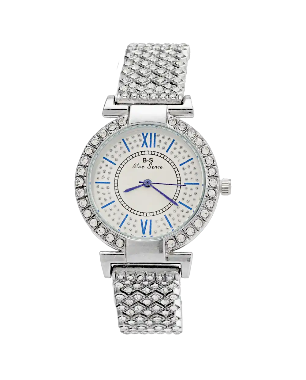 خرید ساعت مچی زنانه فول نگین بلو سنس BLUE SENSE مدل 1761 بهترین قیمت ، ساعت نگینی دخترانه با گارانتی و جعبه ی ساعت و ارسال رایگان