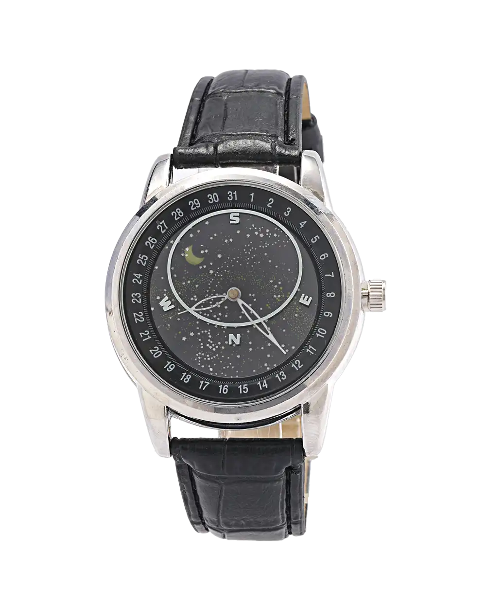 خرید ساعت مچی مردانه گلکسی GALAXY طرح کهکشانی مدل 1800 بند مشکی با صفحه ی متحرک و بهترین قیمت به همراه جعبه و ارسال رایگان به سراسر ایران
