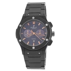 خرید ساعت مچی مردانه هابلوت HUBLOT مدل 1865 رنگ مشکی مات با قفل پروانه ای و موتور کوارتز قیمت 480 هزارتومان به همراه ارسال رایگان و جعبه ی کادویی