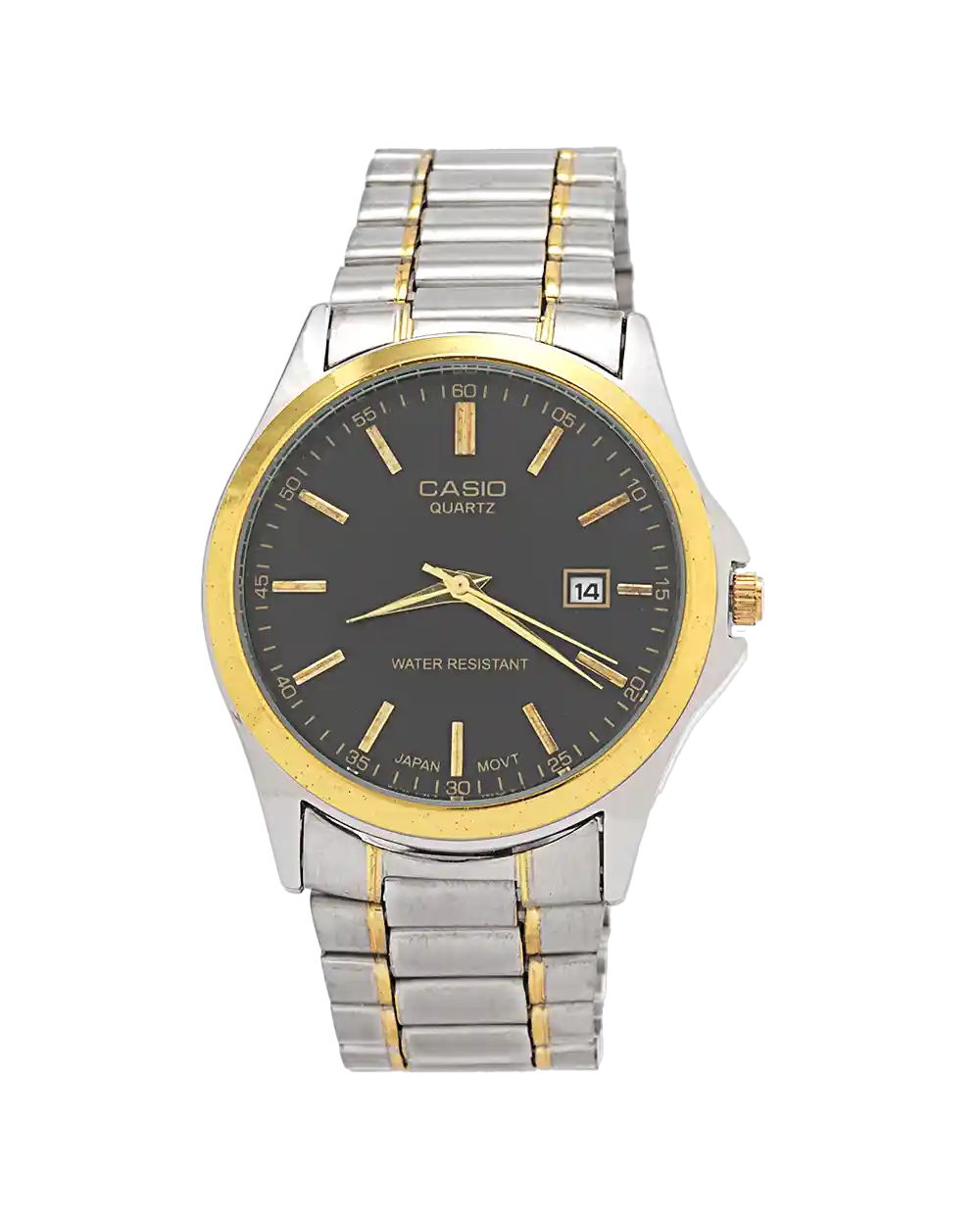 خرید ساعت مچی مردانه کاسیو CASIO مدل 1939 رنگ نقره ای طلایی با صفحه مشکی بهترین قیمت به همراه ارسال رایگان به سراسر ایران درب منزل