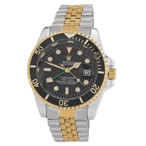 خرید ساعت مچی مردانه رولکس ROLEX طرح ساب مارین مدل 1957 SUBMARINER استیل نقره ای طلایی رنگ ثابت و قفل رولکس بهترین قیمت ارسال رایگان