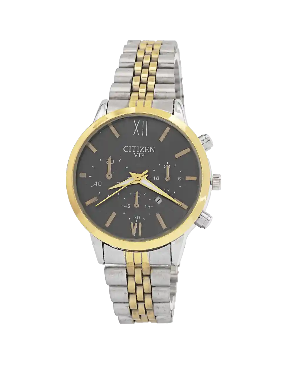 خرید ساعت مچی زنانه سیتیزن CITIZEN مدل 1991 بند استیل نقره ای طلایی رنگ ثابت و صفحه مشکی بهترین قیمت به همراه ارسال رایگان و جعبه
