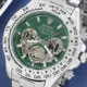 خرید ساعت مچی مردانه رولکس ROLEX طرح Daytona مدل 2016 بند استیل نقره ای با صفحه سبز و سه موتور فعال رنگ ثابت بهترین قیمت و ارسال رایگان