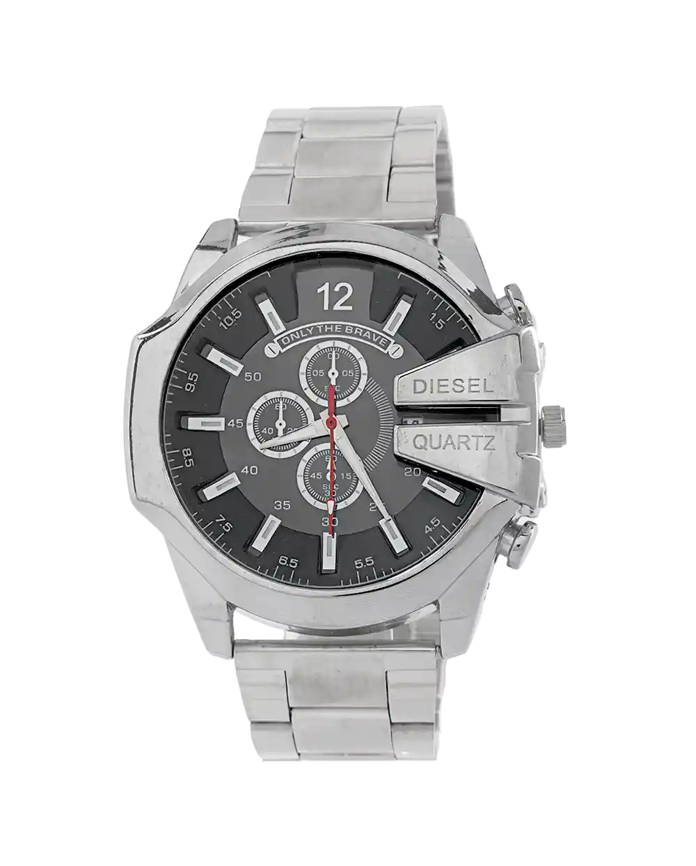 خرید ساعت مچی مردانه دیزل DIESEL مدل 2070 بند نقره ای استیل سیلور و صفحه مشکی رنگ ثابت بهترین قیمت به همراه ارسال رایگان و جعبه