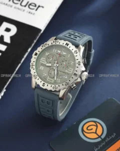 خرید ساعت مچی مردانه برایتلینگ BREITLING کرنوگراف مدل 2109 سه موتور فعال بند رابر سیلیکونی آبی رنگ ثابت بهترین قیمت به همراه ارسال رایگان و جعبه