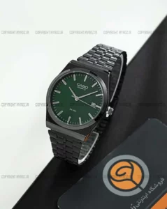 خرید ساعت مچی مردانه کاسیو CASIO مدل اولدمانی کد 2323 صفحه سبز بند استیل مشکی ریلی و صفحه دایره ای رنگ ثابت و اصلی بهترین قیمت و همراه جعبه