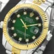 خرید ساعت مچی مردانه رولکس ROLEX مدل دیت جاست کد 2326 صفحه سبز دایره ای و بند استیل نقره ای طلایی و قفل رولکسی اصلی رنگ ثابت و ارسال رایگان