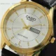 خرید ساعت مچی مردانه کاسیو CASIO مدل کلاسیک کد 2339 صفحه دایره ای سفید و بند چرمی مشکی و دارای تقویم ایام هفته و ایام ماه و موتور ژاپن اصلی